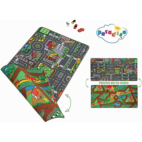 Tapis De Jeu Paradiso Toys Duoplay Circuit Urbain Et Univers Agricole 80 X 120 Cm