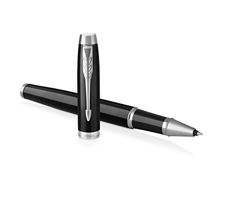 Parker Im Stylo Roller, Laque Noire, Attributs Chromes, Recharge Noire Pointe Fine, Coffret Cadeau