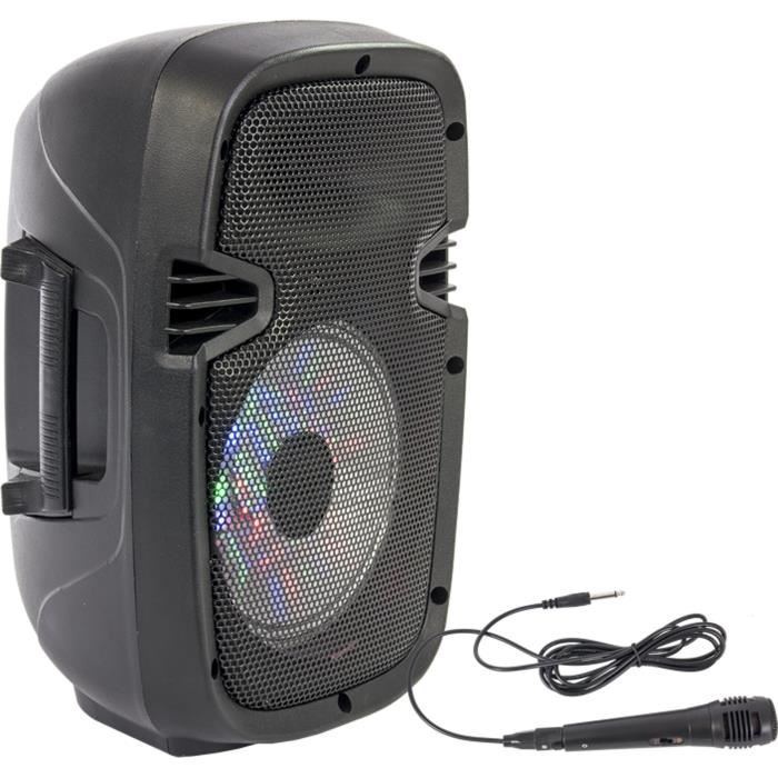 Party Light & Sound Party-7led Enceinte Portable 8aa/20cm - 300w Avec Usb/fm/micro/bluetooth