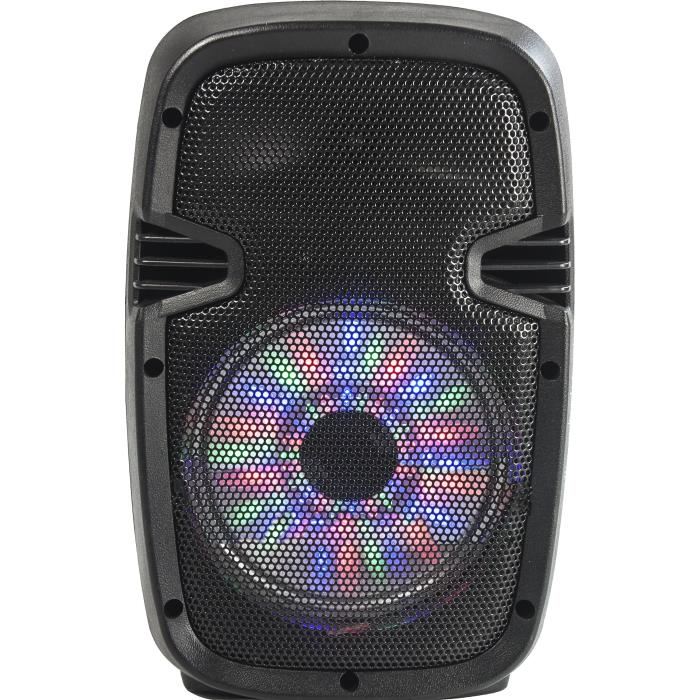 Party Light & Sound Party-7led Enceinte Portable 8aa/20cm - 300w Avec Usb/fm/micro/bluetooth