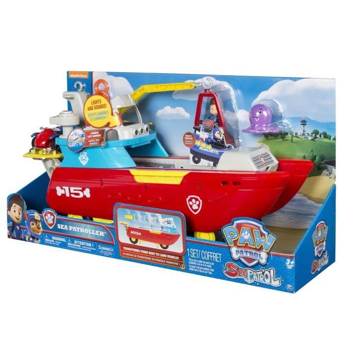 Spin Master Pat Patrouille Bateau Transformable Pat Patrouilleur Des Mers Sea Patrol Paw Patrol