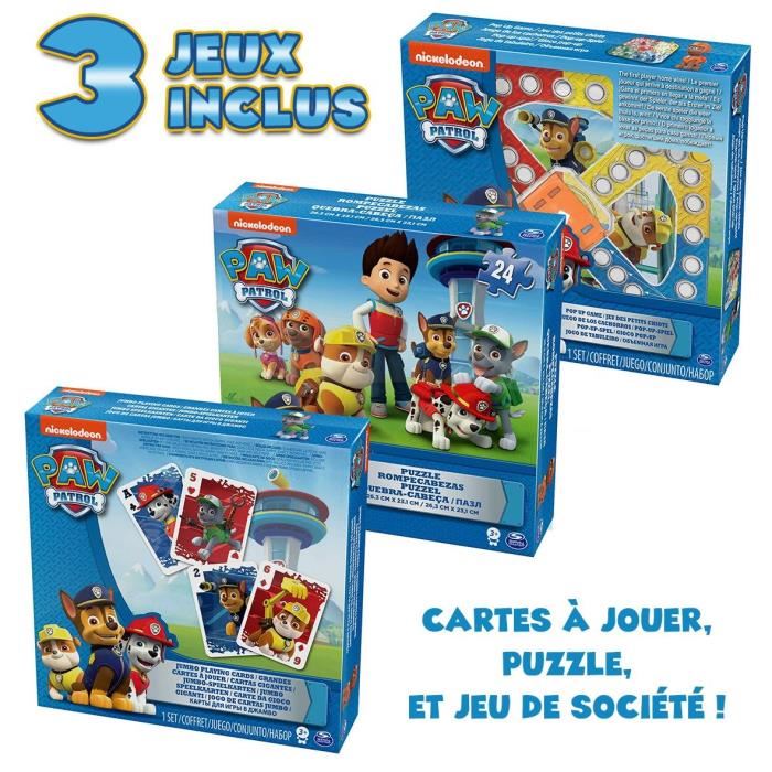 PAT PATROUILLE Pack Puzzles + Jeux Spinmaster