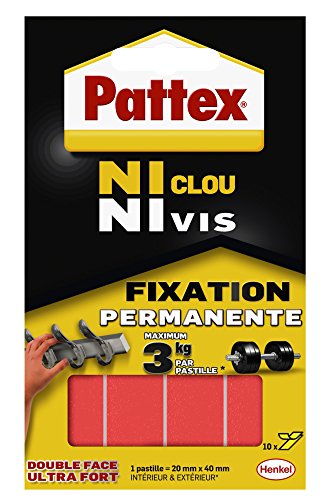 Pattex 10 Pastilles Adhesives Double Face Ni Clou Ni Vis - Fixation Ultra Forte
