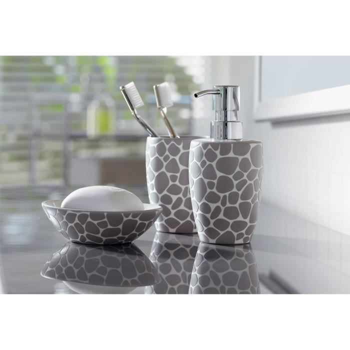 PEBBLE Porte savon 4x14x95cm Gris et Blanc
