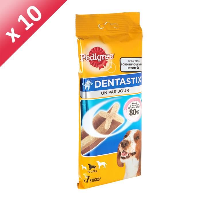 Pedigree Dentastix Friandises A Macher Moyen Chien 70 Sticks Dentaires 10x7