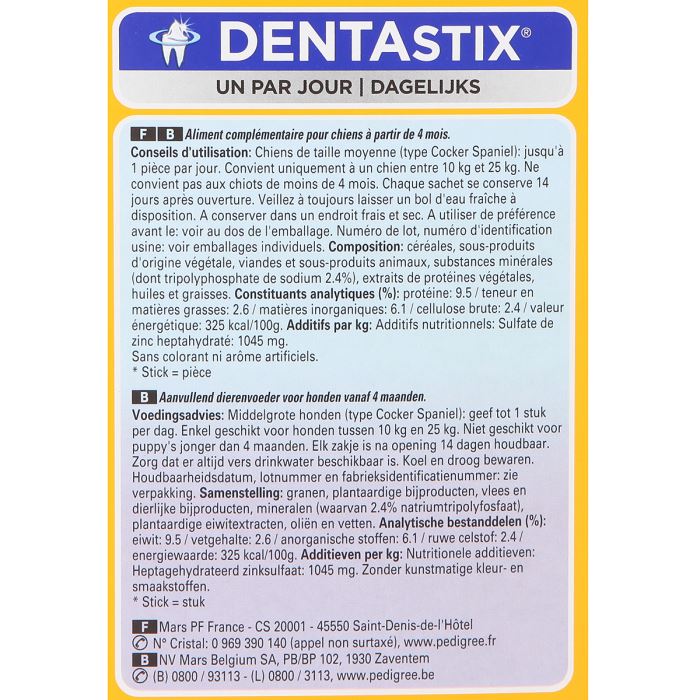 Pedigree Dentastix - Friandises Pour Moyen Chien - 112 Sticks Hygiene Bucco-den