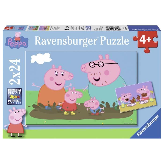 Puzzles Peppa Pig La Vie De Famille Ravensburger 2x24 Pieces Pour Enfant Des 4 Ans