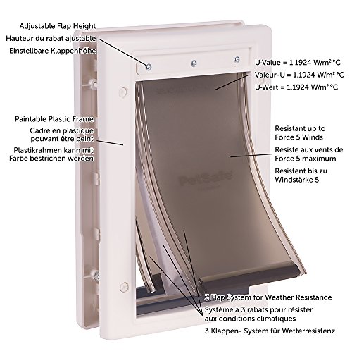 Petsafe - Porte Pour Animaux Conditions Climatiques Extremes - Tres Isolante - Avec Panneau De Fermeture - Taille Moyenne M