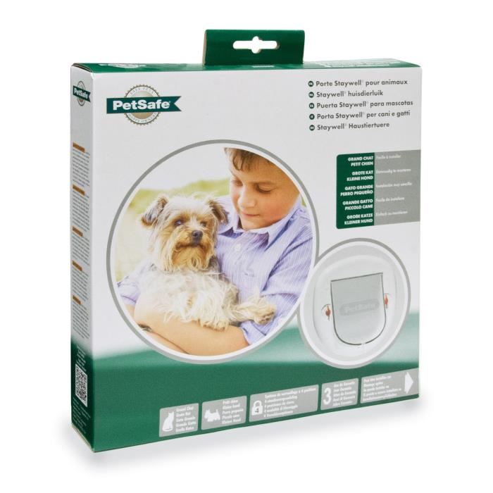 Porte Pour Gros Chat Et Petit Chien - Petsafe - 4 Positions - Blanc