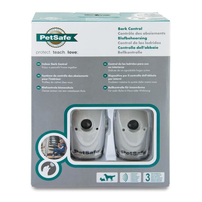 Systeme Anti Aboiement Interieur Petsafe 2 Dispositifs 8m De Portee Automatique Ultrasons