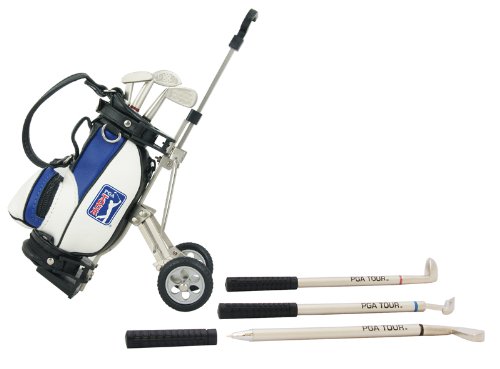 PGA TOUR Coffret Cadeau Chariot de Golf Stylos Blanc et Bleu