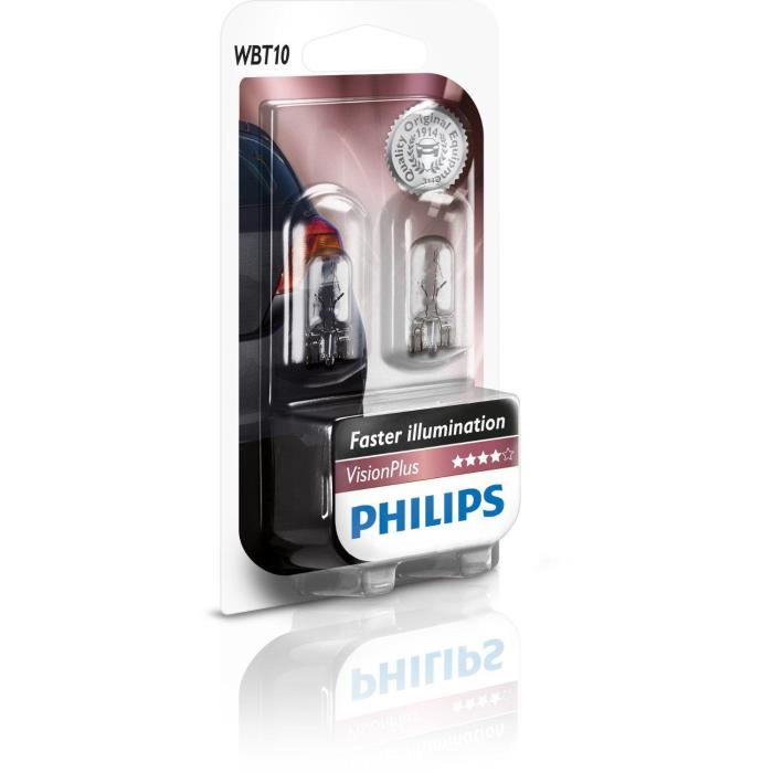PHILIPS Ampoules T10 12V 6W x2