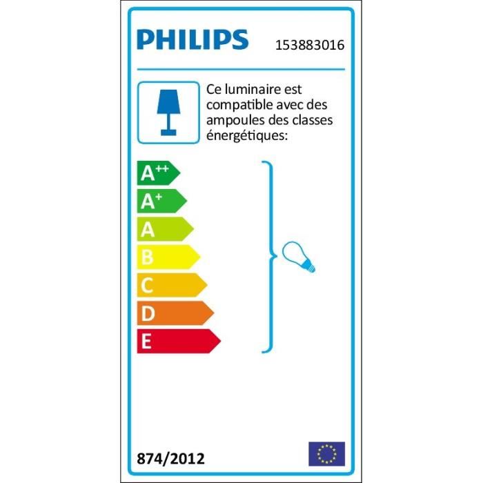 Philips -applique D'exterieur Montante Avec Detecteur Metal H25cm Noir Philips