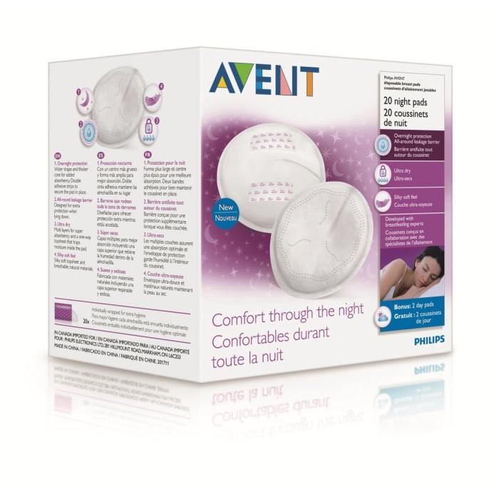 Philips Avent Lot De 20 Coussinets De Nuit Jetables Scf25320