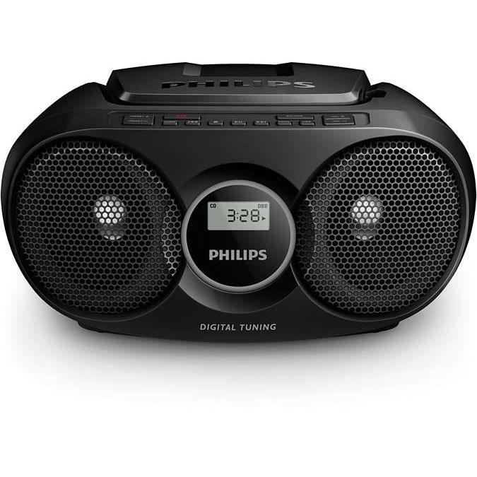 Philips Az215b Boombox Lecteur Cd Radio Fm Amplification Des Basses Noir