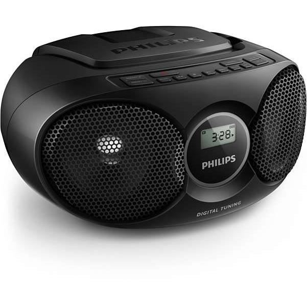 Philips Az215b Boombox Lecteur Cd Radio Fm Amplification Des Basses Noir