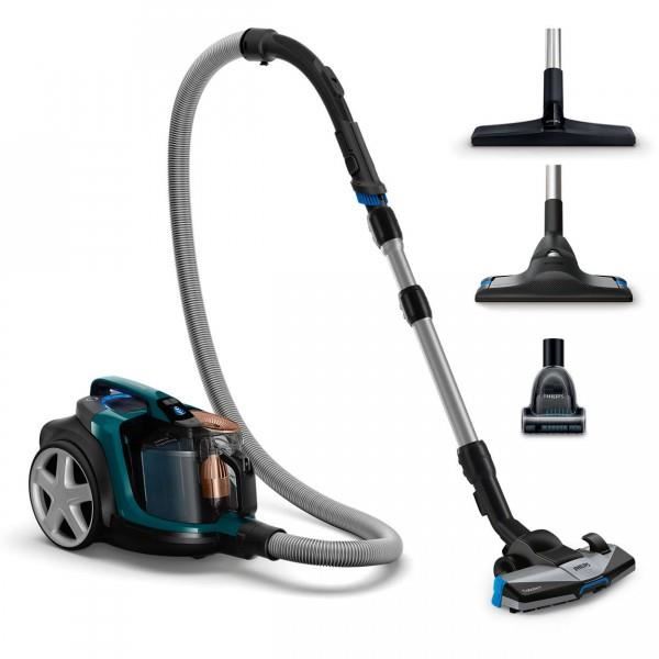 Aspirateur Sans Sac Philips Powerpro Expert Turquoise Triple Action De Nettoyage Brosse Douce Integree