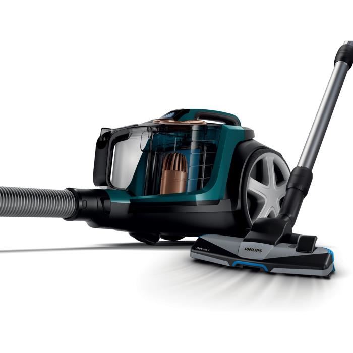 Aspirateur Sans Sac Philips Powerpro Expert Turquoise Triple Action De Nettoyage Brosse Douce Integree