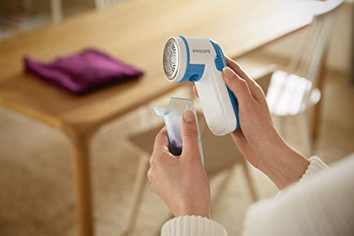 Philips Rasoir Anti Bouloche Et Anti Peluche 2 Hauteurs 3 Tailles De Mailles Piles Incluses Turquoise Gc02600