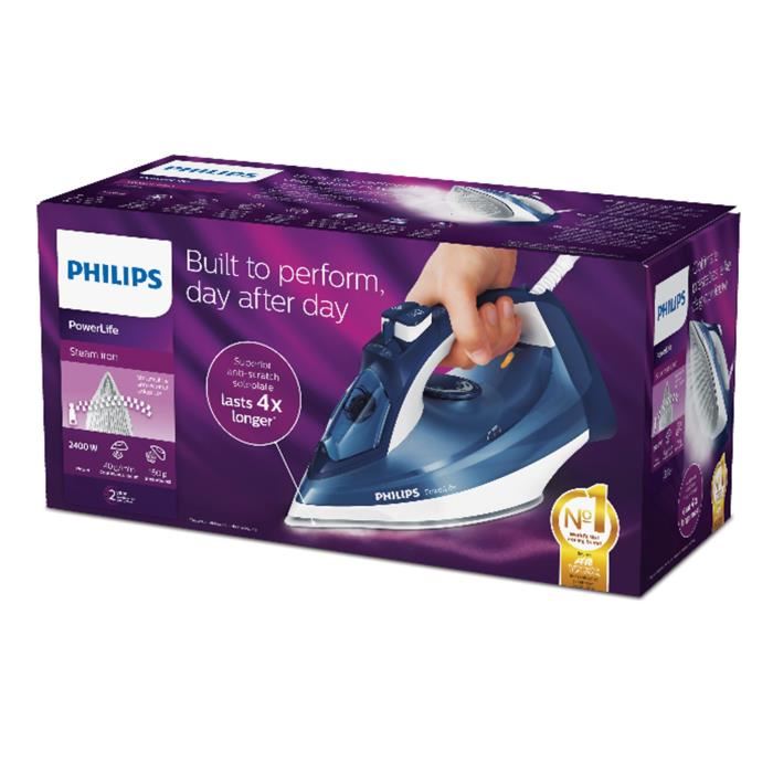 Philips Fer A Repasser 2400w 40gr Anticalc Anti Goutte Guide Cordon Violet