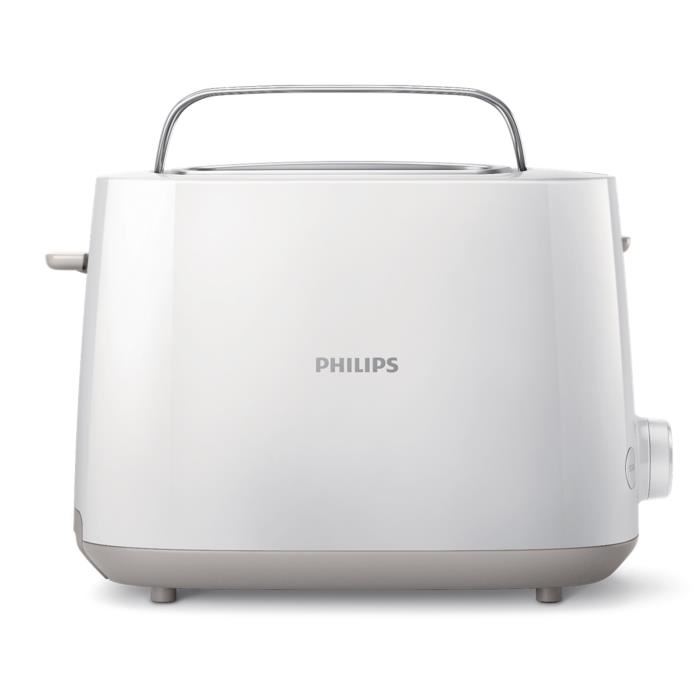 Grille Pain Philips Hd258100 2 Fentes Extra Larges 830 W Rechauffe Viennoiseries Blanc