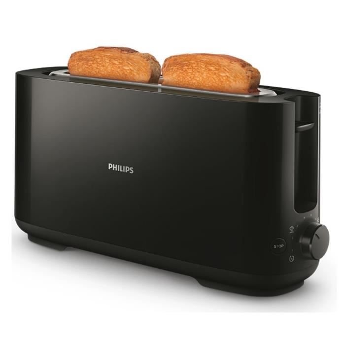 Grille Pain Philips Hd259090 Collection Daily 1 Fente Longue 830w Noir