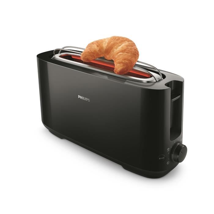 Grille Pain Philips Hd259090 Collection Daily 1 Fente Longue 830w Noir