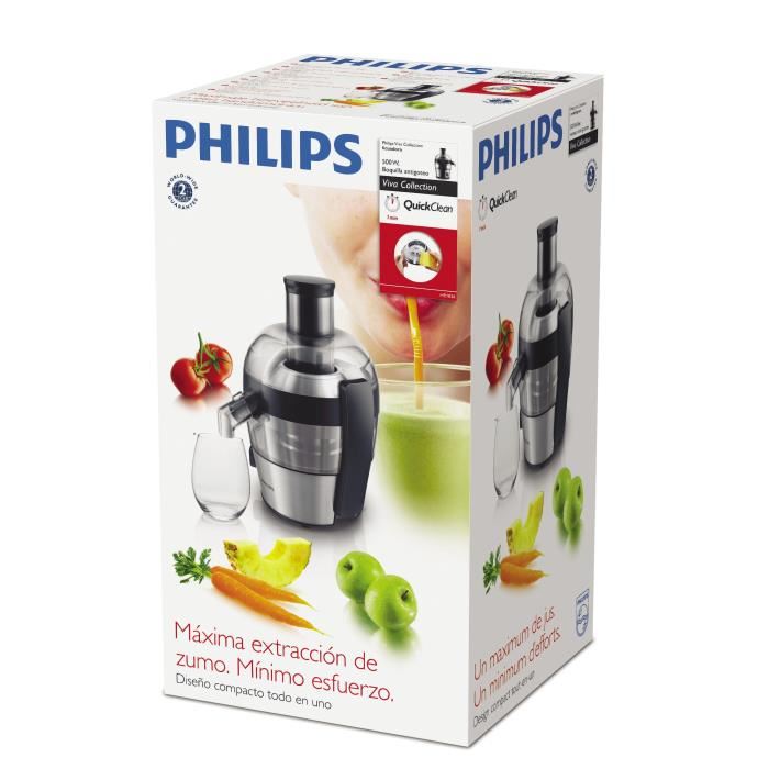 Philips Hr183600 Centrifugeuse Viva Collection 500w Quickclean Nettoyage 1mn Cheminee Xl Tamis Inverse Electro Poli Jusqu