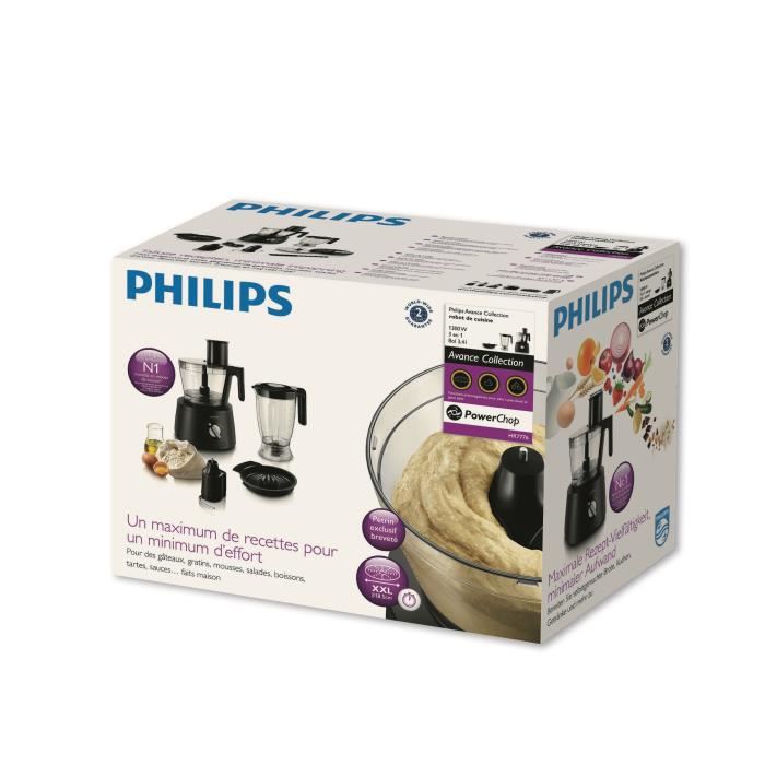 Robot De Cuisine Multifonction Philips Hr777690 Serie 7000 1300w 12 Vitesses Noir