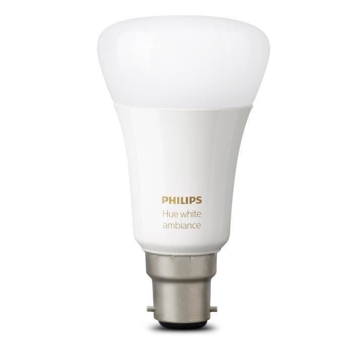 Philips Hue Ampoule Led Connectee White Ambiance B22 9 W Equivalent A 60 W Blanc Chaud