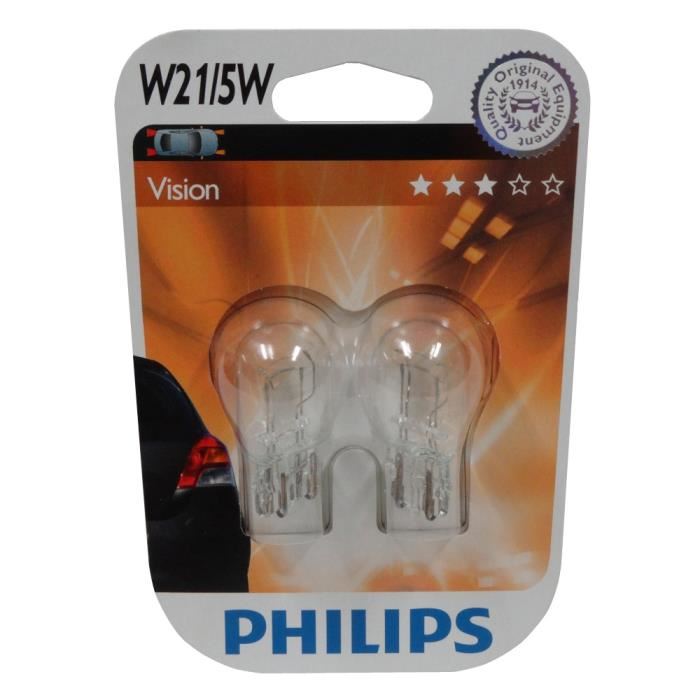 PHILIPS Lot de 2 ampoules Vision W21 pour clignotant 5W