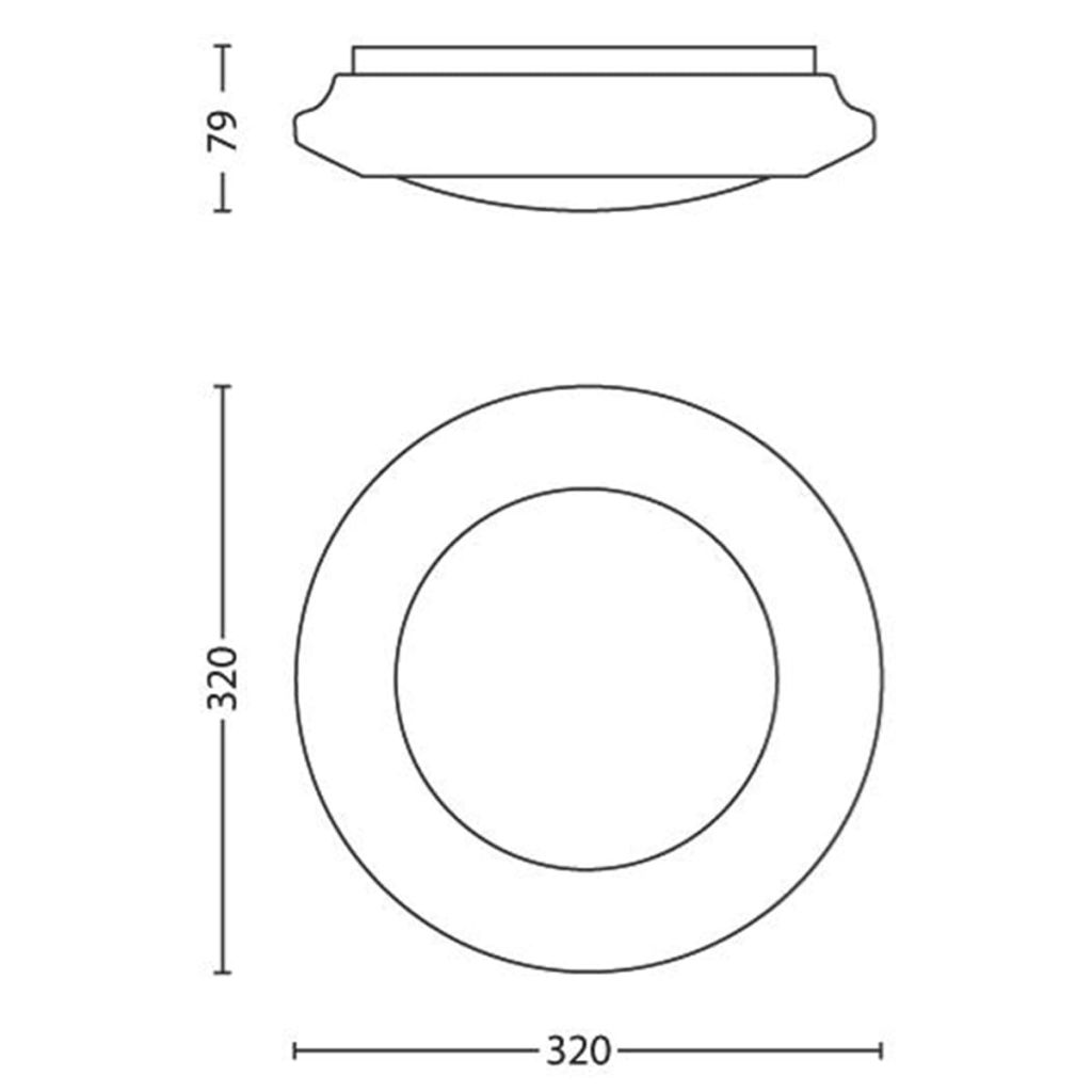 Plafonnier Led Contemporain Philips Cinnabar Rond 17w 4000k Abat Jour Synthetique Blanc