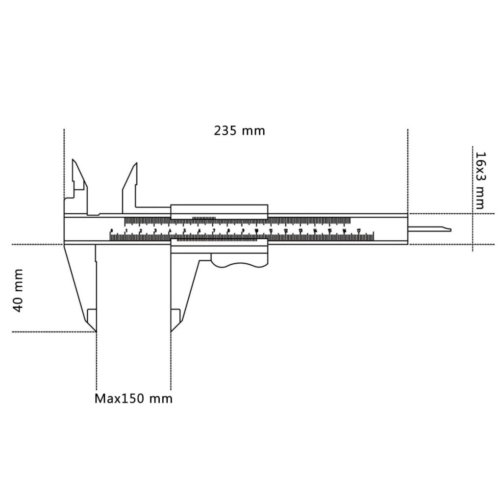 Pieds De Coulisse Vernier Beta Tools 1650 En Acier Inoxydable