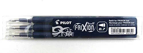 Recharge Stylo Pilot Frixion Ball Et Clicker 07mm Bleu Lot De 3