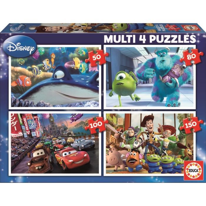 Educa Disney Pixar Puzzle Multi 4 En 1 Nemo Monsters Cars Toy Story