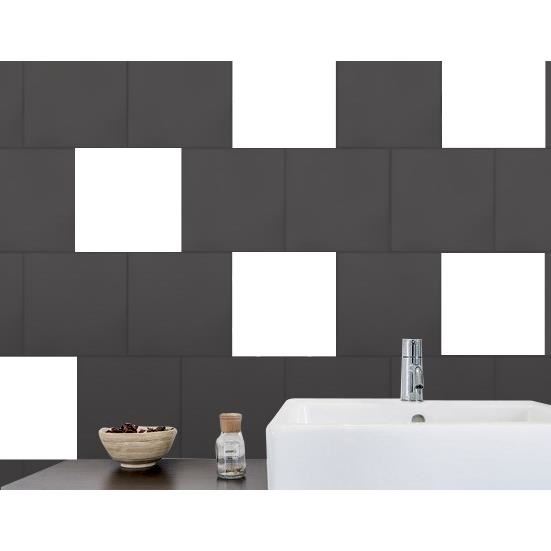 Plage Sticker Deco Carrelage Carreaux Blancs 6 Planches 15 X 15 Cm