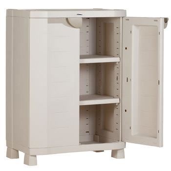 Armoire de rangement basse 2 grandes portes - PLASTIKEN