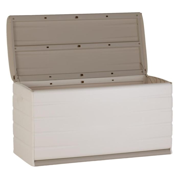 Plastiken Coffre 350l Interieurexterieur Fonctionnel Et Esthetique Cadenassable Avec Roulettes Beige