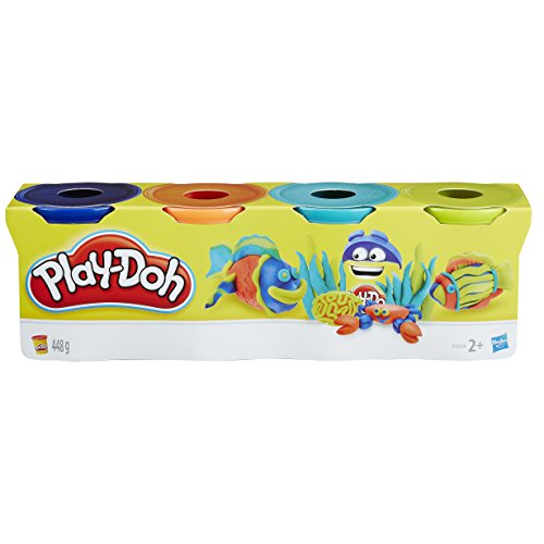 Play-doh - 4 Pots Couleurs Tropicales 448g - Ref B6509