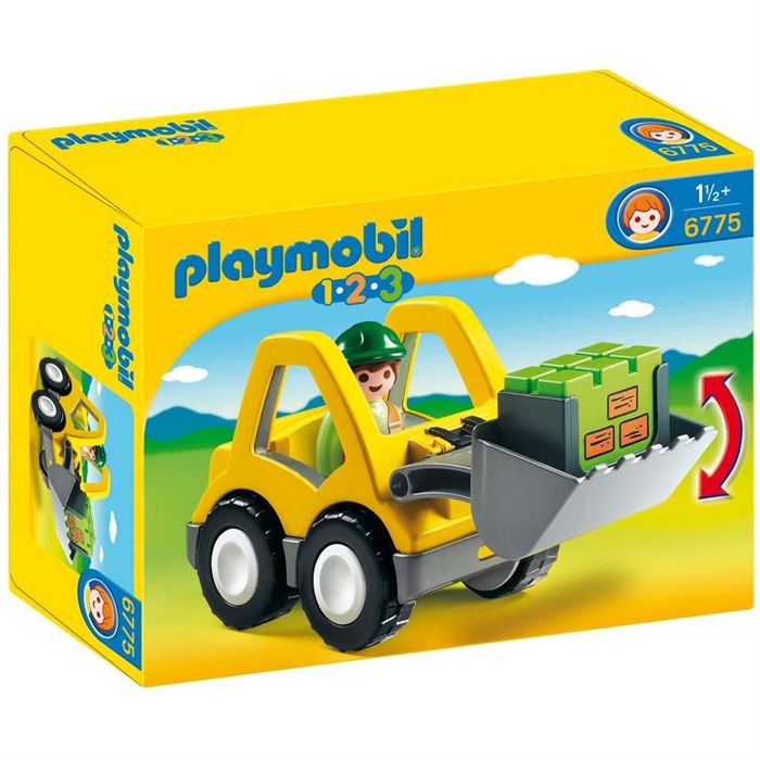 Chargeur Et Ouvrier Playmobil 1.2.3 - Playmobil - 6775 - Transport De Brique - Mixte - A Partir De 18 Mois