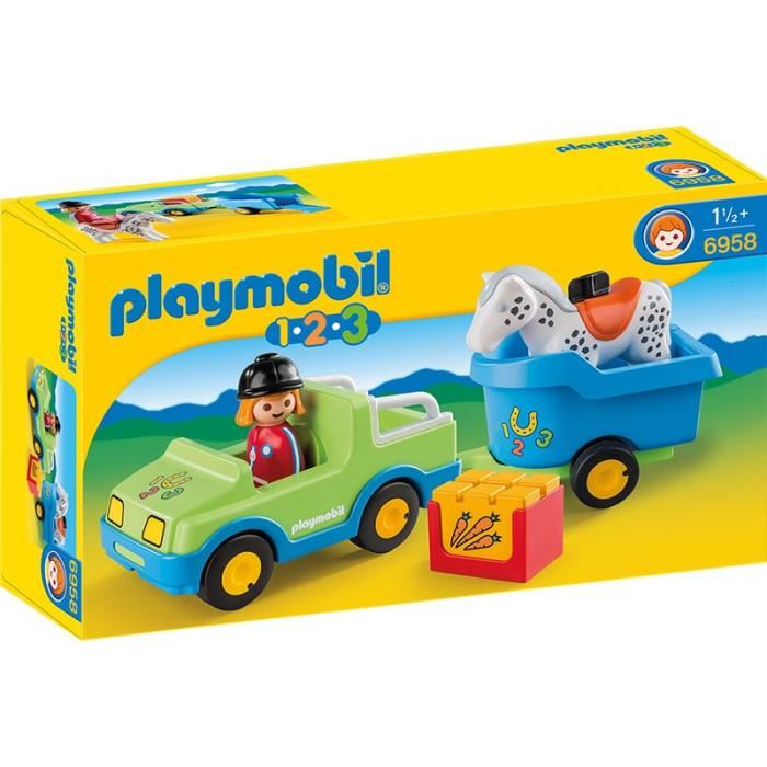 Playmobil 6958 - Vehicule Avec Remorque À Cheval