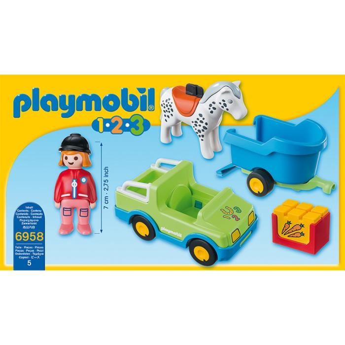 Playmobil 6958 - Vehicule Avec Remorque À Cheval