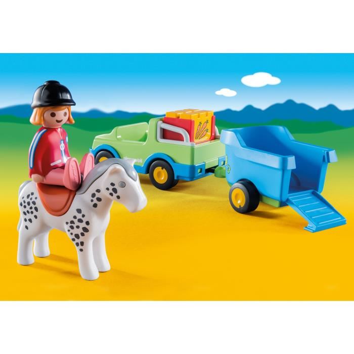 Playmobil 6958 - Vehicule Avec Remorque À Cheval