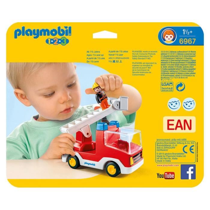 Playmobil Camion De Pompier 6967 Avec Echelle Pivotante Playmobil 123