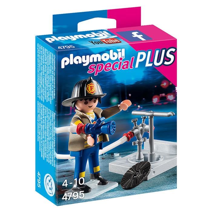 Playmobil Pompier Avec Bouche Dincendie 4795 Special Plus A Partir De 4 Ans