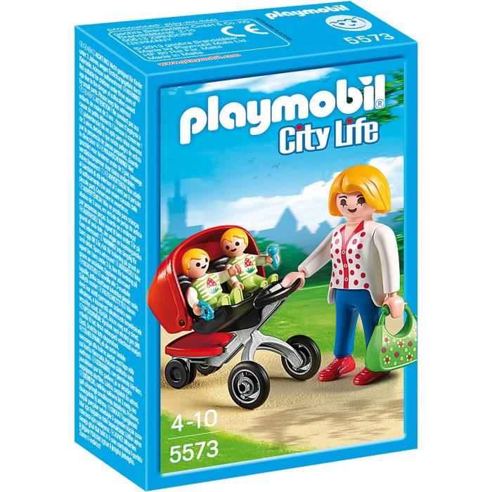 Playmobil City Life Maman Avec Jumeaux Et Landau Mixte A Partir De 4 Ans