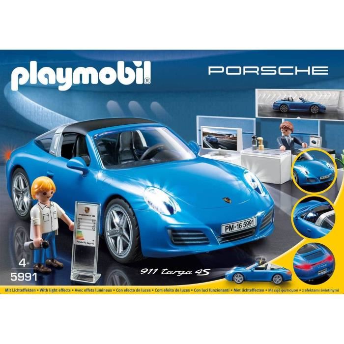 Playmobil 5991 - Sports & Action - Voiture Porsche 911 Targa 4s Avec Effets Lumineux