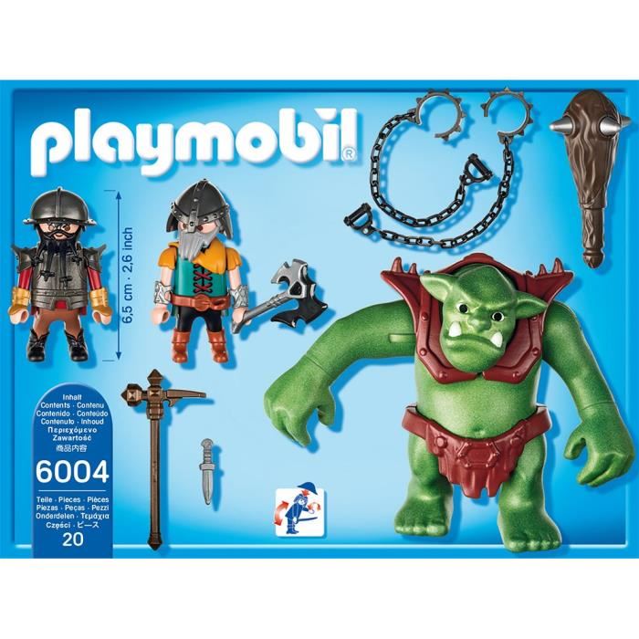 Playmobil 6004 Soldats Nains Avec Troll 0115