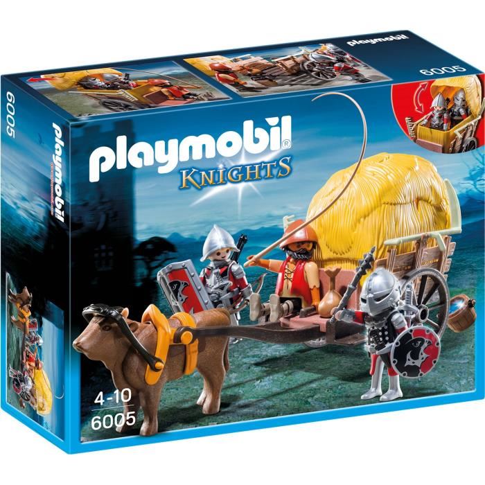 Playmobil 6005 - Knights - Chevaliers De L'aigle Et Charrette Piegee