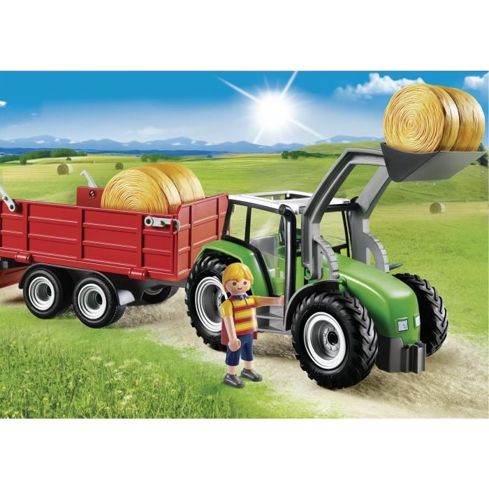 Playmobil - Tracteur Avec Pelle Et Remorque - Country - La Vie A La Ferme